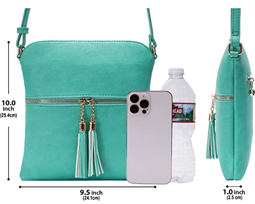 Image of Solene Womens Lightweight Medium Crossbody Purse with Tassel, Perfect Size Crossbody Bags for Daily Use, travel