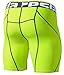 TSLA Men's Athletic Compression Shorts, Sports Performance Active Cool Dry Running Tights, Zero Neon Yellow, Medium