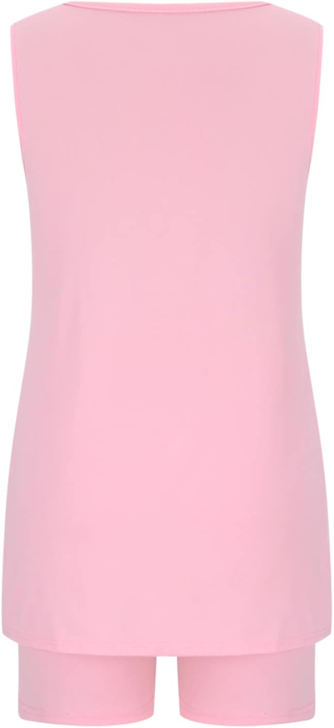 Vista 3 de sentmoon Conjunto deportivo de 2 piezas para mujer, conjunto de ropa de descanso de entrenamiento de manga corta con pantalones cortos y leggings