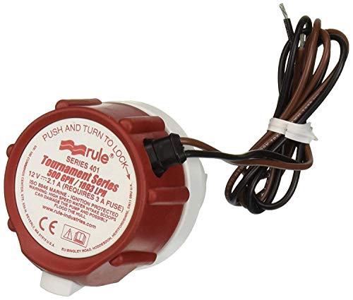 Jabsco Rule Industries 45DR 500Gph Replacement Motor Car-  White/Red