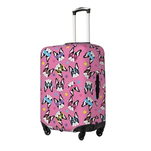 Colorful Cute French Bulldog Luggage Cover Protector Anti-Scratch Washable Fits 18-32 Inch Luggage-Small2