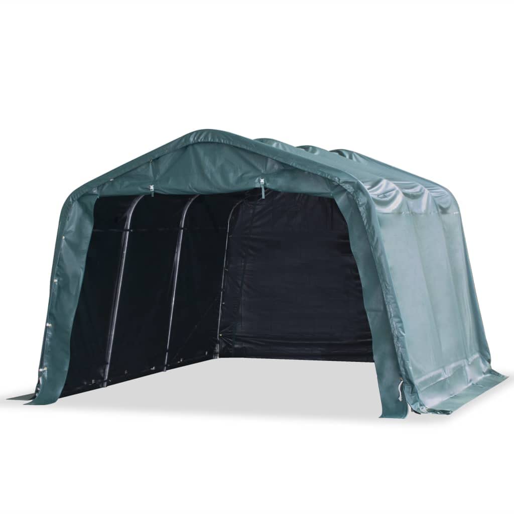 Tenda per pascolo in PVC 550 g/m², verde scuro, 3,3 x 4,8 m, per allevamento, agricoltura, stalla, bestiame, pecora, capra, cavallo e pollame durante l'allevamento, la cura e la protezione