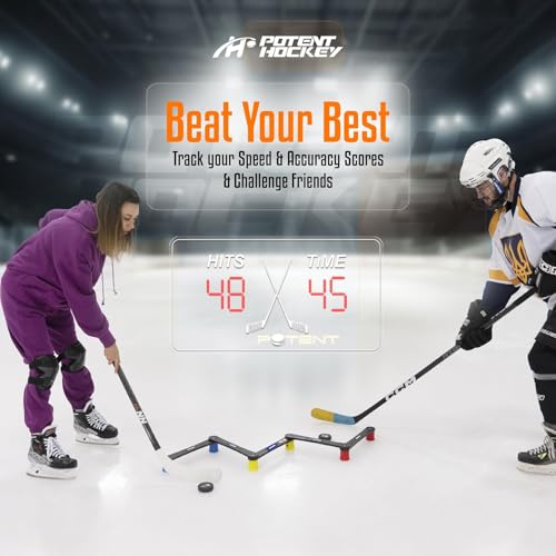 Image of Potent Hockey Digital Stickhandling Trainer - Ultimate Hockey Puck Handling Trainer for Enhanced Hockey Skills Competition Performanc