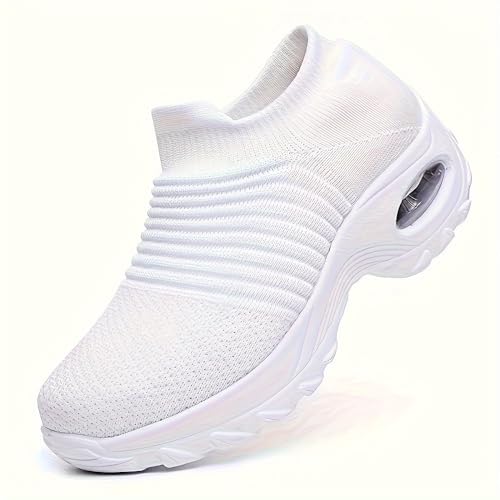 Women's mesh Sock Shoes, Slip-on Breathable Running Shoes, Men's and Women's air Cushion Casual Walking2