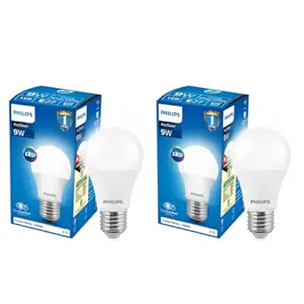 Philips Ace Saver Base E27 9-Watt LED Bulb (Pack of 2, Crystal White)