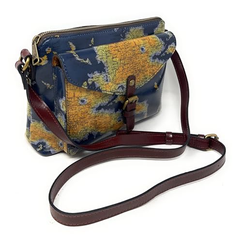 Patricia Nash Avellino Leather Crossbody Bag, Greek Map2