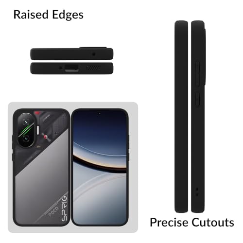 Image of SPRIG Compatible with Poco F7 EdgeTone Back Cover Drop Tested Shock Proof Mobile Case for Men, Women, Boys and Girls with Camera Protection (Black Transparent)
