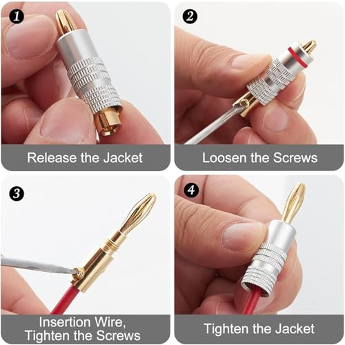 Conectores Banana Plugs dorados 6 pares 12 piezas miniatura 5