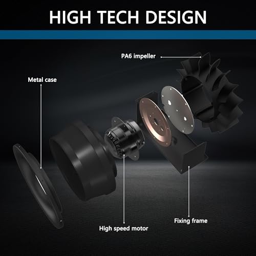 Image of 10 Inch Inline Duct Fan,1219 CFM Inline Fan Duct Fan Constant Speed - Ventilation Exhaust Fan for Heating Cooling Booster, Grow Tents, Hydroponics, NSK /SKF bearings, ETL Listed, Black