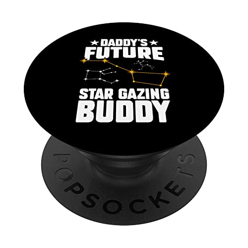 Daddy's Future Stargazing Buddy PopSockets Swappable PopGrip, Black