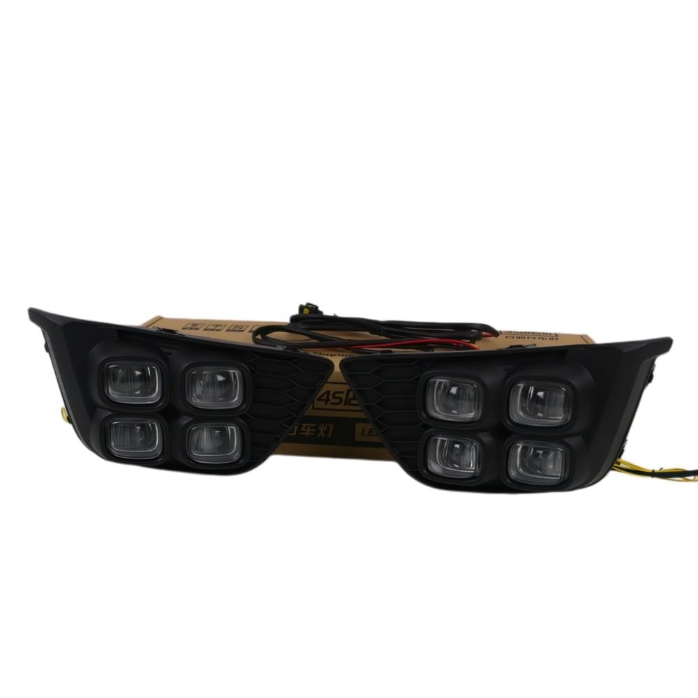 Luci di marcia diurna a LED DRL 12W 6000K 4LEDs Fendinebbia + Segnali di direzione gialli