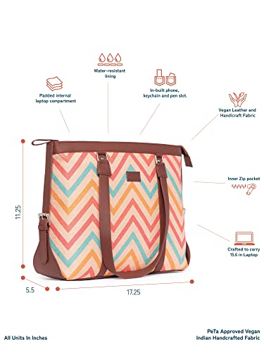 ZOUK Vegan Leather Women's Office Bag for 15.6 inch Laptop, MacBook - Image 5