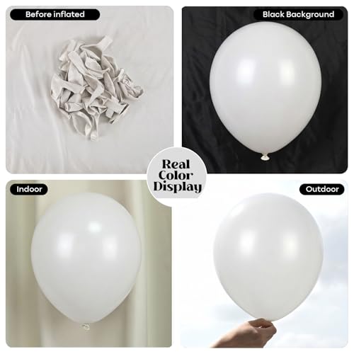 Image of Togvu White Balloons 50Pack 12 Inch White Latex Party Balloons for Birthday Party Wedding Engagement Bridal Baby Shower Decorations