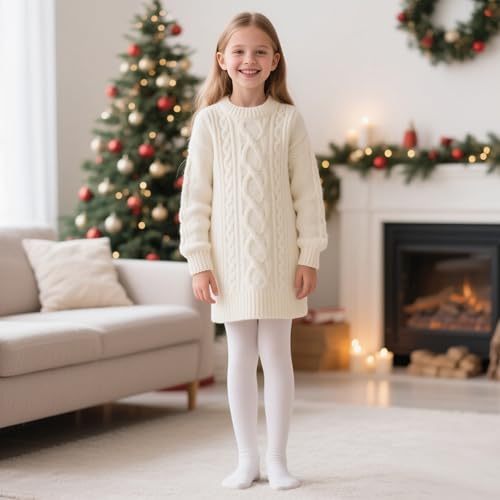 Dxhycc 2 Pack Kids Girls Seamless Cotton Tights School Dress Tights Leggings Stockings for Uniform or Everyday4