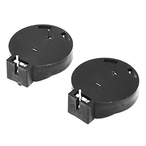 Auntoo 2 stuks CR2450 batterijhouder voor munten, 2 pins, zwart
