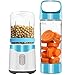 Hetick Licuadora Portatil USB Recargable Batidora con 2 Tazas de Estilos 350 / 500ML, Blue