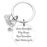 HUTIMY Motorcycle Grandpa Gifts Keychain For Grandfather Men Motor Cycle Key Chain Rider Granddad Jewelry For Biker Grandpa Keychain
