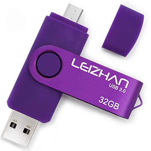 leizhan 32GB USB Drive USB 3.0 Micro Flash Drive for Samsung Galaxy S7,S7Edge,S6,S6 Edge, S5,S4,S3,J7,J3,Note5,Note4 Thumb Drive, Purple
