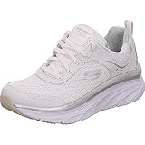 Skechers 149023 Mujer Zapatillas, Blanco (White & Silver Leather/White Mesh/Silver Trim Wsl), 38 EU