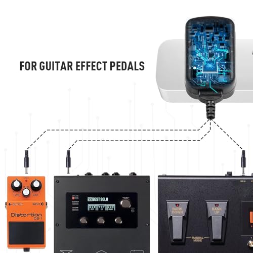 SONICAKE Pedal Netzteil Adapter 9V DC 1A Spitze Negative für Effektpedal
