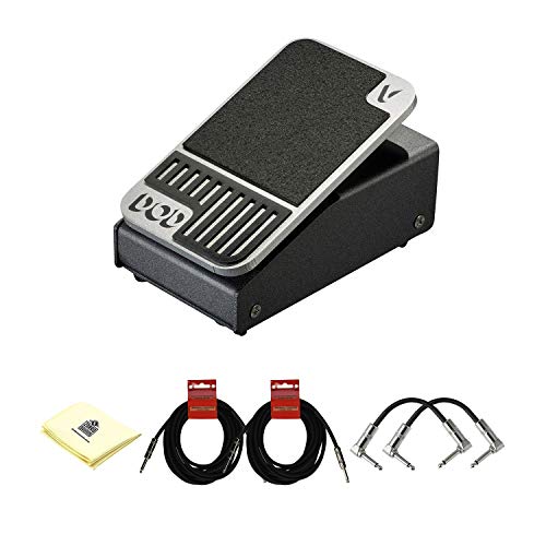 DigiTech DOD Mini Volume Pedal for Guitar and Bass with 2 Patch Cable for guitars 2 Instrument Cable and Zorro sounds Polishing Cloth