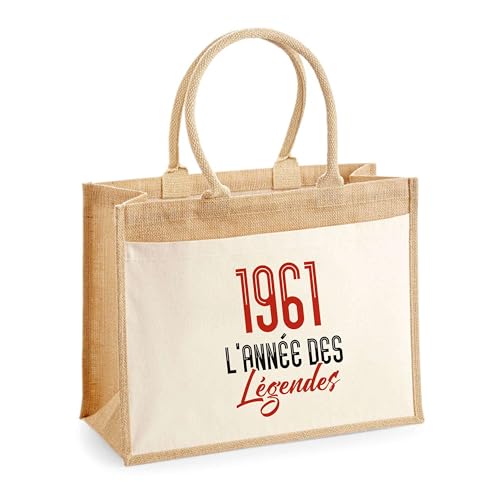 Sac cabas jute haut de gamme l'année des légendes avec finitions soignées