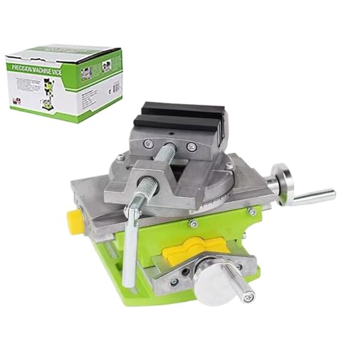 クロススライドドリルプレスバイス - 金属フライス加工バイス フラットトング、2ウェイ X-Y ベンチクランプ | 多機能ミニクロステーブルワークベンチ、回転テーブル 90°3インチクロススライド、木工プロジェクト用