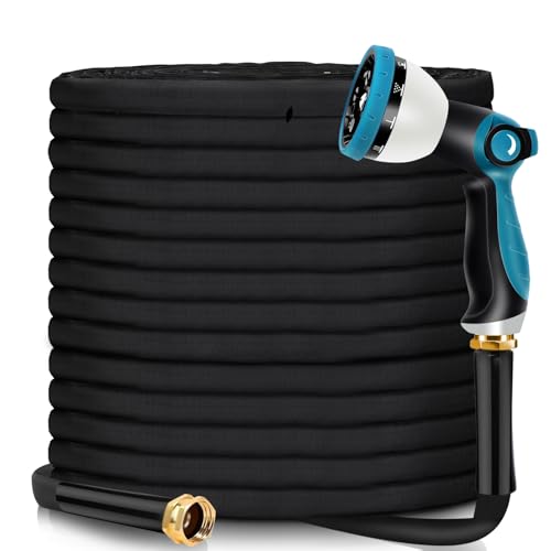Garden Hose 100 FT - Water Hose 100 FT with 10 Function Nozzles