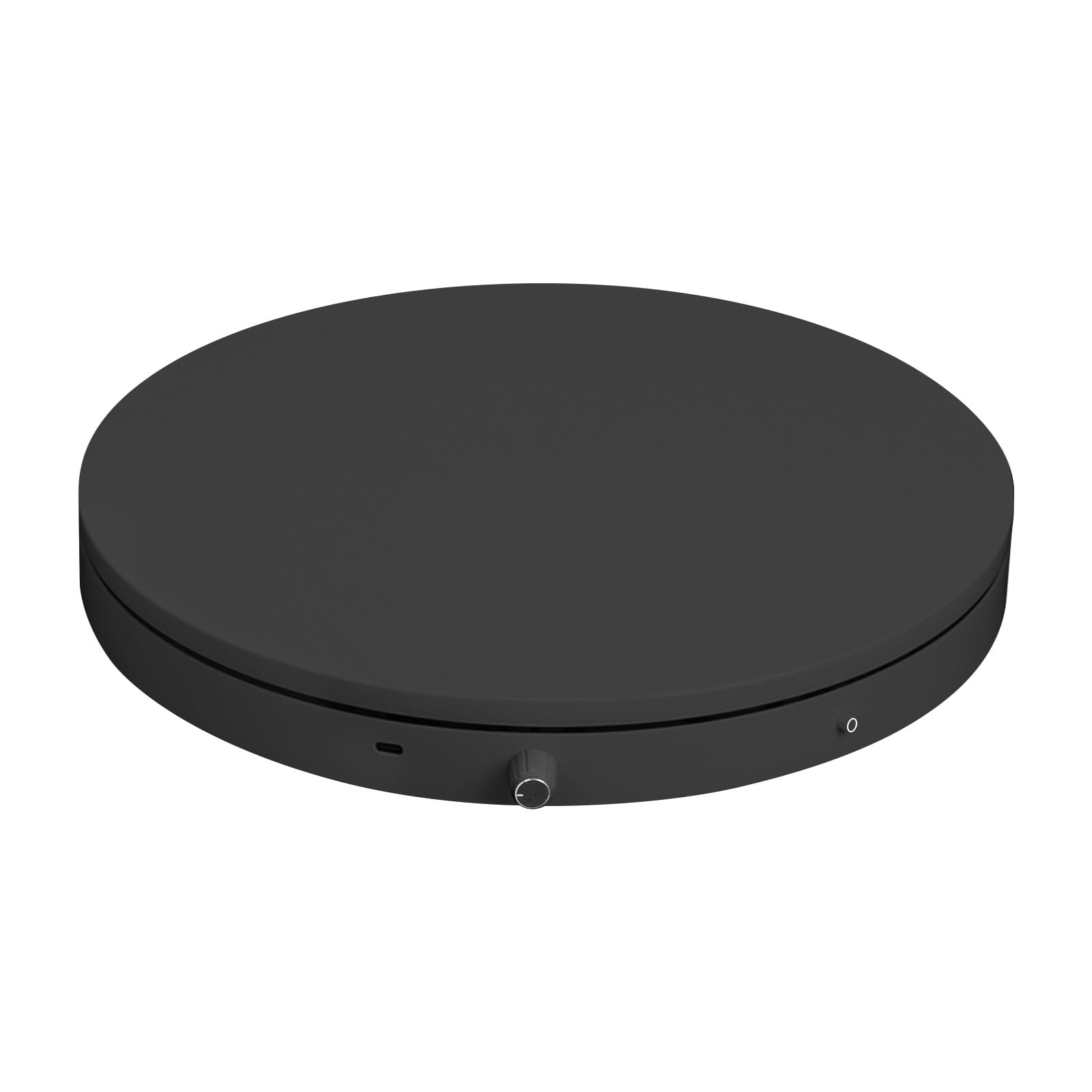 Drehbarer Sockel, elektrische Plattform, um 360 Grad drehbar, für Produktausstellung, Live-Shows, 5 bunte Hintergründe (Schwarz, 60 cm