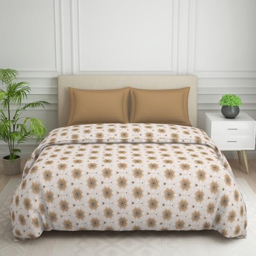Image of Welspun Polycotton Ac Comforter Double Bed Quilt Blanket | 120 TC Duvets for Double Bed | Health Layer & Machine Washable | (88 inch X 106 inch Inches) - Brown