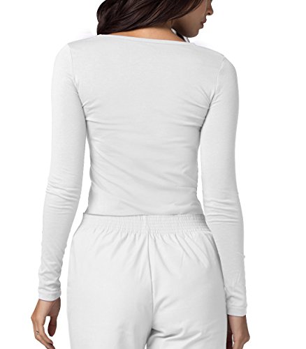 Adar Underscrubs for Women - Long Sleeve Underscrub Comfort Tee - 2900 - White - XS
