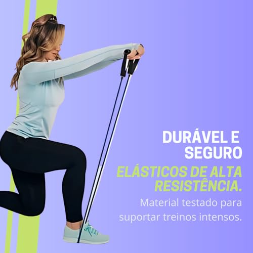 Kit 11 Peças Elásticos Extensor Funcional Treino Em Casa Academia Pilates Yoga Musculação Alongament