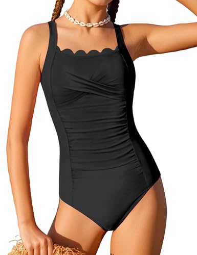 Image of Shallmu Girls Swimsuit Color Block Adjustable Straps One Piece Summer Bathing Suit for Girls 9-16 Years