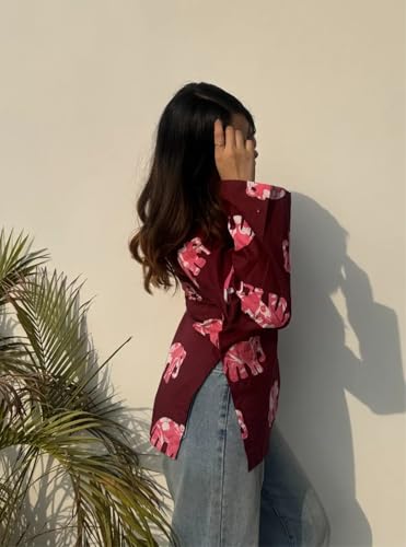 Image of ANNI Designer Cotton Short Kurti for Women | Stylish Kurti | Short Kurti Top | Casual Kurta for Women | Comfortable Cotton Kurtis for Womens