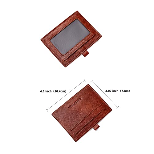 Mens Genuine Leather Zipper Wallet RFID Secure Large Capacity Multi-card Leather Wallets for Men and Extract card (Yellowish brown)3