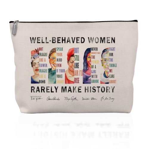 Forest Charger Well - Behaved Women Inspired Makeup Bag, Empowering Women Cosmetic Pouch, Feminist Quote Toiletry Bag, Gift for Her, Women's History Makeup Case