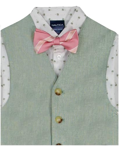 Image of Nautica Boys' 4-piece Formal Suit Set with Vest, Pants, Collared Dress Shirt, and Tie