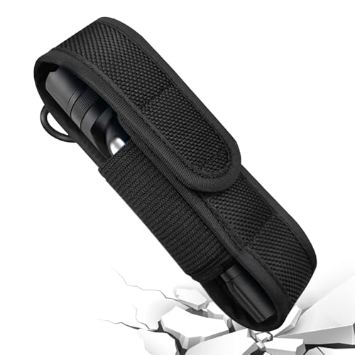 per torcia – protettiva per torcia LED, porta torciaa da cintura perr esterno, trekking, e ciclismo, borsa resistente in EVA e nylon, porta torciaa portatile, nero (1 pezzo)