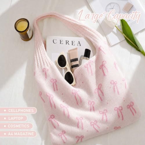 Image of hatisan Crochet Bag for Women, Handmade Knit Beach Tote Bag Summer