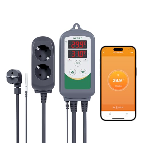 Inkbird Heizen Kühlen Thermostat, ITC-308-WIFI Steckdose Temperat...