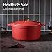 CAROTE 5QT Enameled Cast Iron Dutch Oven Pot with Lid, Heavy-Duty Dutch Oven for Sourdough Bread Baking, Braising, Stews, Roasting, Healthy & Non-Toxic, Dual Handles, All Stovetop Compatible, Oven Safe up to 500° F, Red