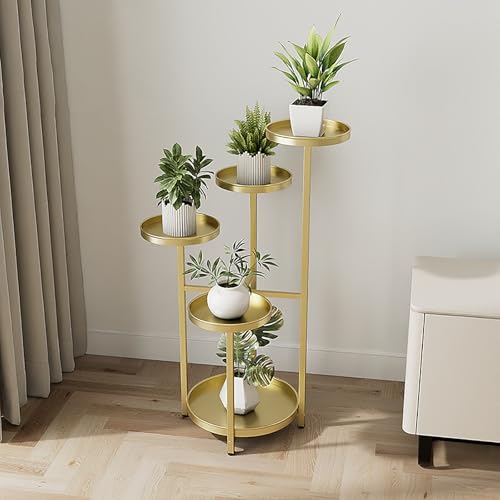 Étagère à fleurs en métal noir inoxydable support d'angle stable - 3