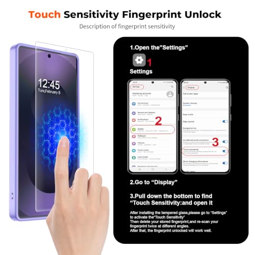Image of SUPFINE Magnetic for Samsung Galaxy S25 Ultra Case with Screen Protector, (Built-in Magnets) (Military Grade Drop Protection) Slim Translucent Shockproof Phone Case,Purple