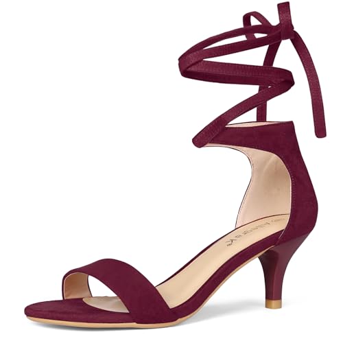 Sandales à lacets bordeaux femme taille 38 pour un maintien parfait de la cheville