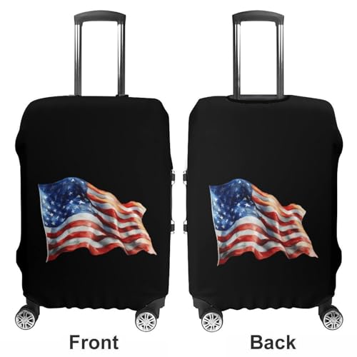 USA Flag Funny Travel Luggage Cover Baggage Suitcase Cover Protector Skins 19-32 Inch3