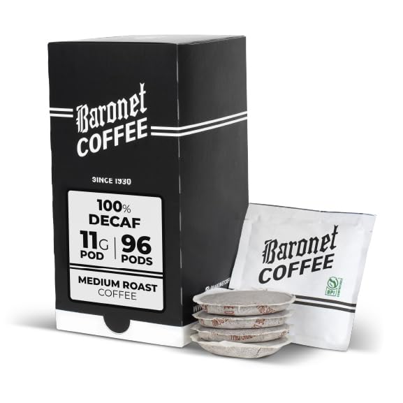 Baronet Coffee Pods [100% Decaf -96 Pods] Single Cup Soft 11 Gram Coffee - 6 Boxes of 16 Single Serve 11 Gram, Medium Roast, Kosher, Vegan [100% Decaf] image 3