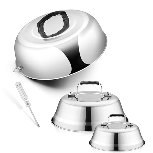 Set de 3 Domos para Derretir Queso de Acero Inoxidable