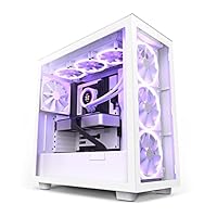 Nzxt H7 Elite - CM-H71EW-01 - ATX Mid-Tower Gaming PC-Gehäuse - Front USB-C Port - Tempered Glass Front- & Seitenteil - RGB Lüfter (3 enthalten) - Für Wasserkühlung ready, Weiß