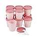 LONGWAY 12pcs, 7 oz Empty Leakproof Cosmetic Pot Jarsï¼ŒWide-Mouth Plastic Mask Container with Dome Lids for Beauty Products, DIY Slime Making or Travel Storage MakeUp, 100% BPA Freeï¼ˆPinkï¼‰