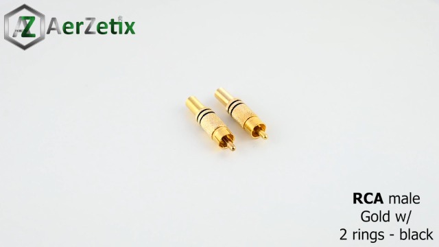 AERZETIX – C53625 - Lot de 2 fiches/connecteurs droits RCA mâles 1 rouge et 1 noir avec protège-câble - longueur 51 mm - à souder - couleur argent/nikelé AERZETIX – C53625 - Lot de 2 fiches/connecteurs droits RCA mâles 1 rouge et 1 noir avec protège-câble - longueur 51 mm - à souder - couleur argent/nikelé